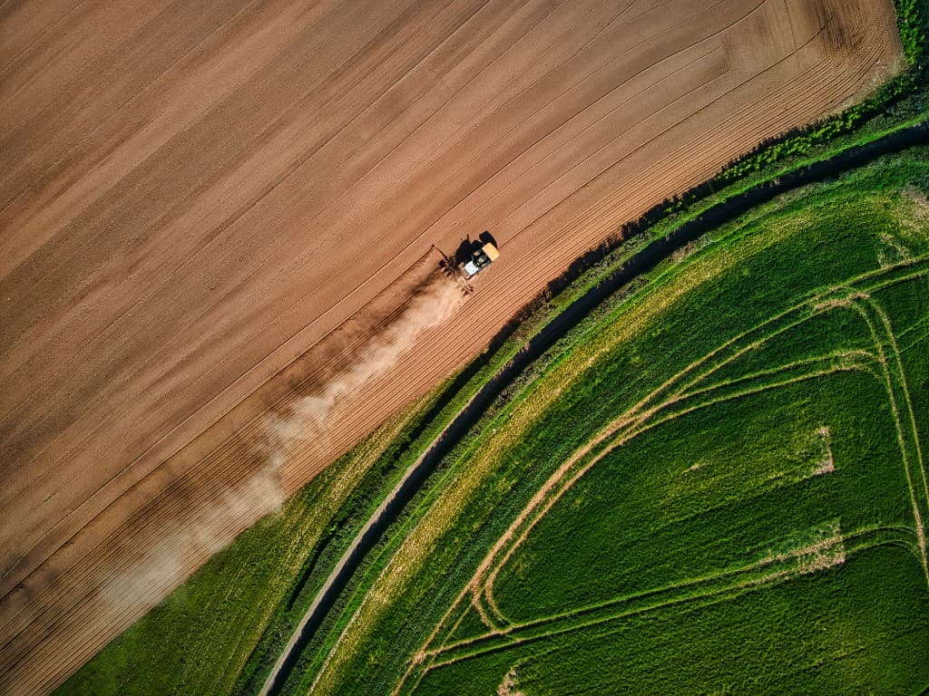 Campo coltivato visto dall'alto